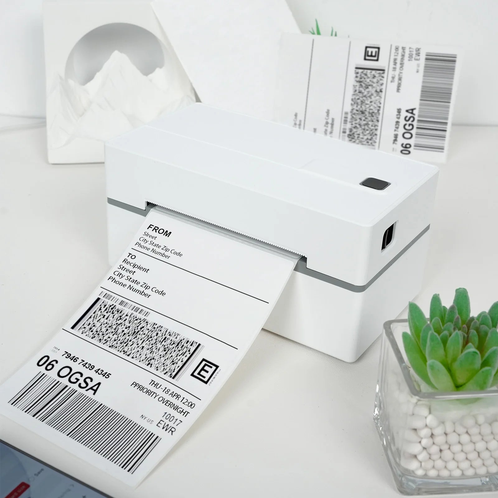 Thermal Label Printer Portable No Ink Required 300DPI 4x6 for Small Business WiFi Bluetooth USB High Speed Express Airway Bill