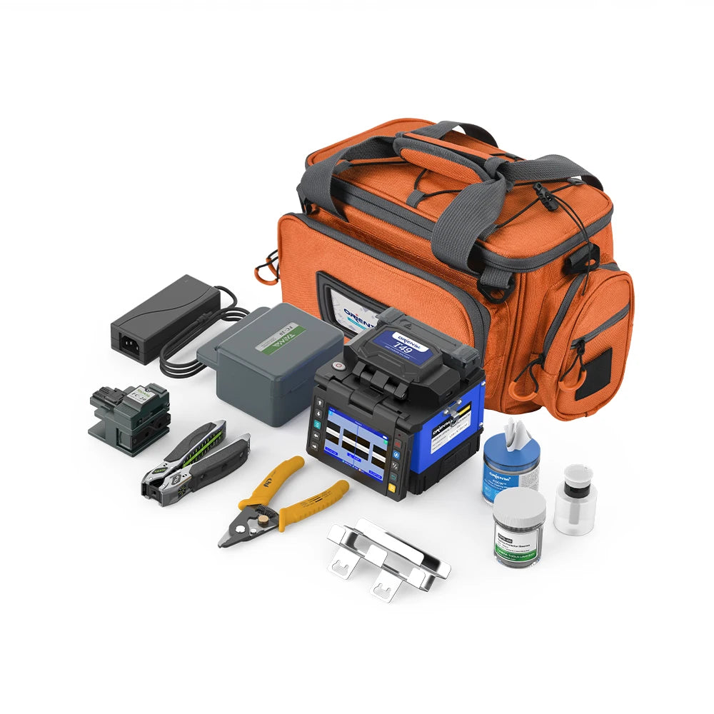 OrienTek FTTx T49 Fiber Optic Fusion Splicer , Core Alignment ARC Welding Machine with 8S Fast Splicing and 18s Heating Time