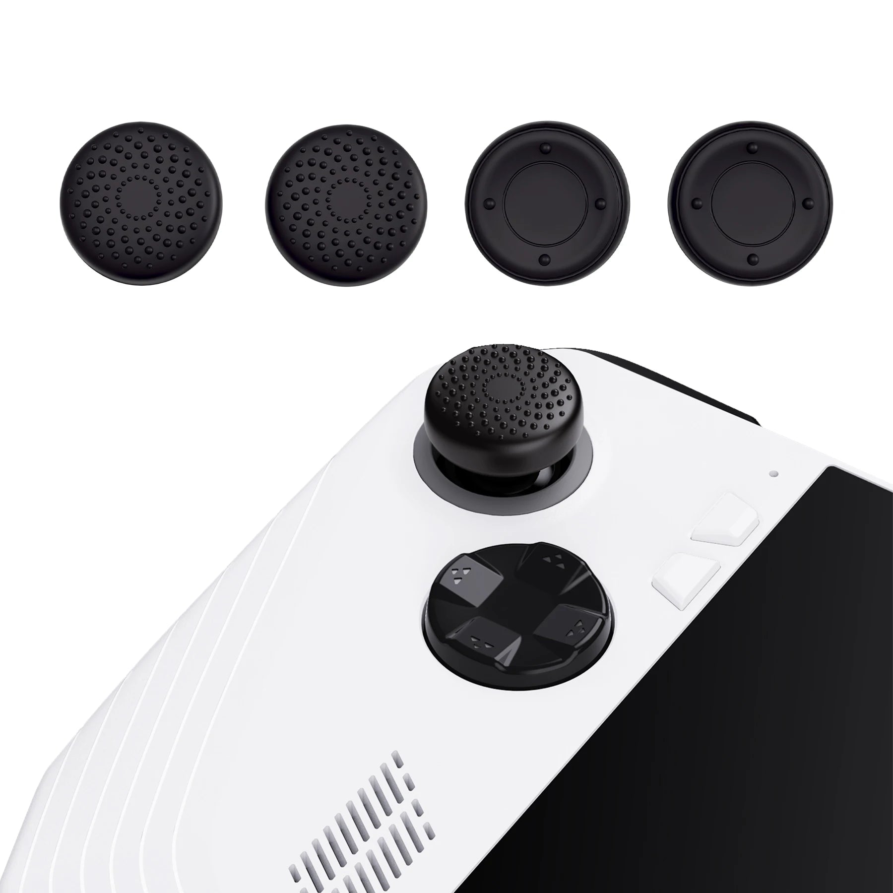 PlayVital Thumbsticks Grips Caps for ROG Ally & ROG Ally X 2024, Silicone Thumb Grips Joystick Caps - Raised Dots&Studded Design