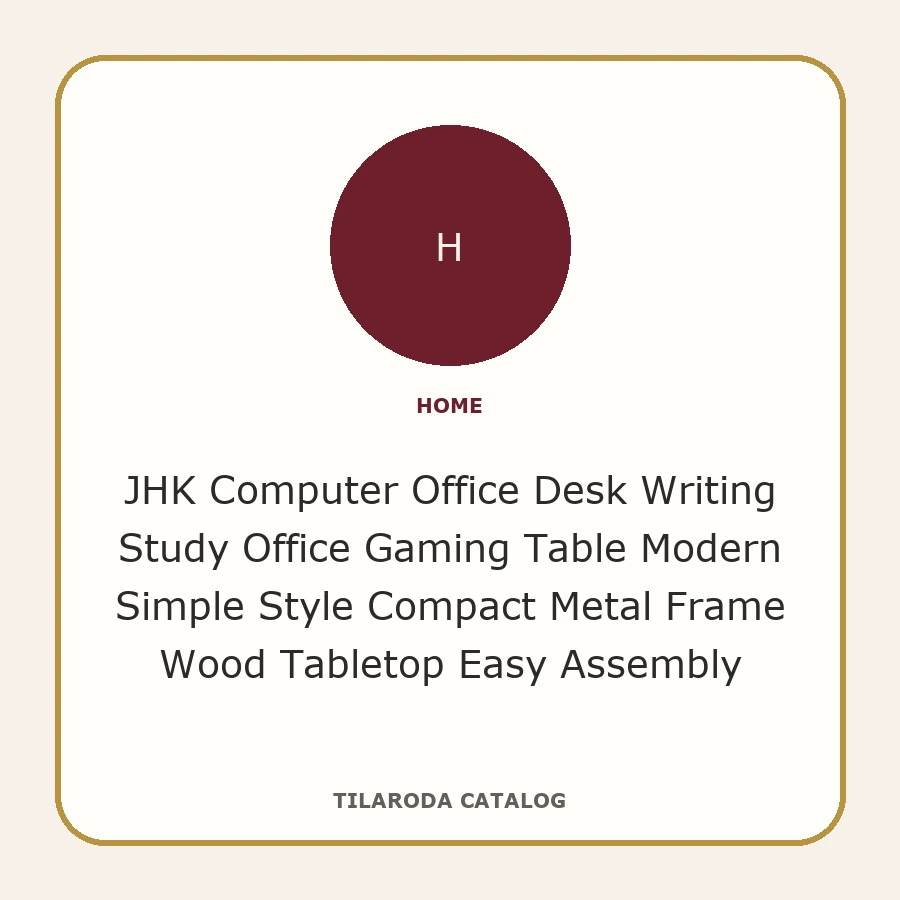 JHK Computer Office Desk Writing Study Office Gaming Table Modern Simple Style Compact Metal Frame Wood Tabletop Easy Assembly
