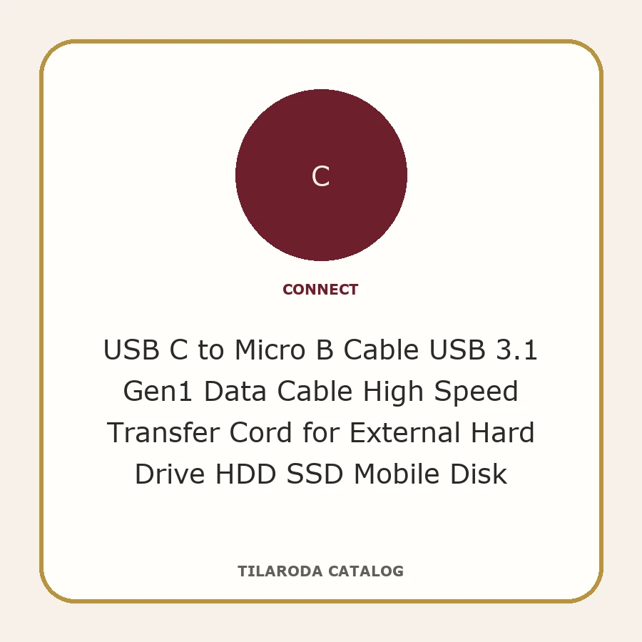 USB C to Micro B Cable USB 3.1 Gen1 Data Cable High Speed Transfer Cord for External Hard Drive HDD SSD Mobile Disk