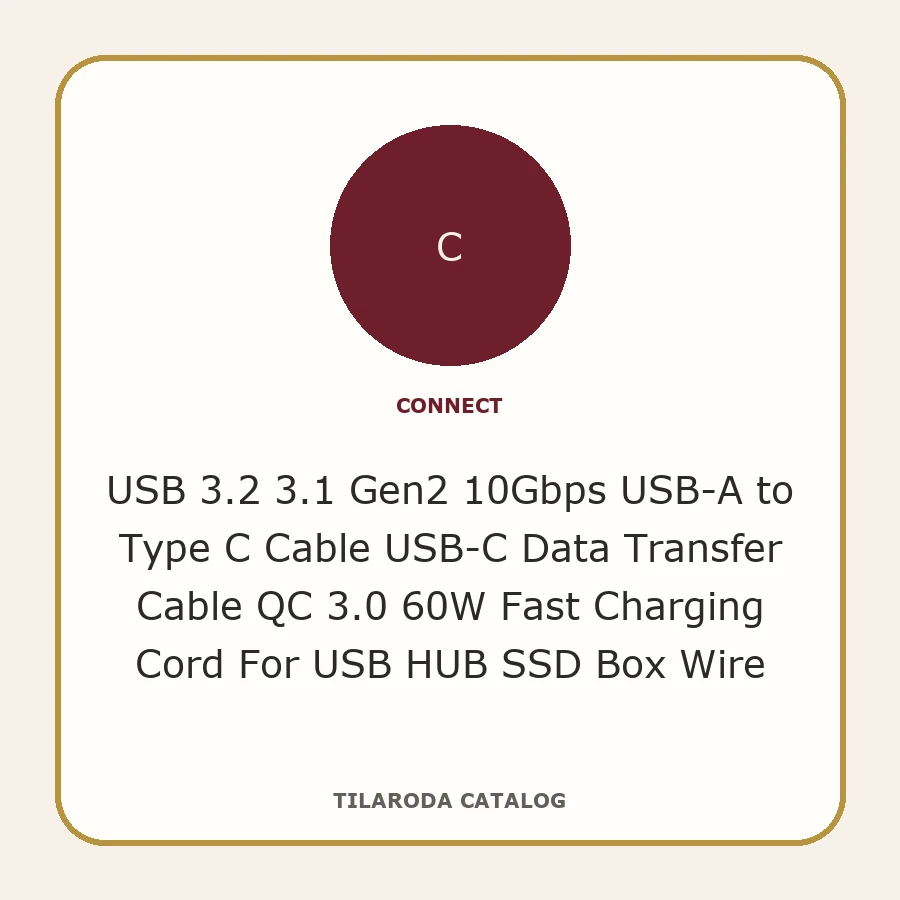 USB 3.2 3.1 Gen2 10Gbps USB-A to Type C Cable USB-C Data Transfer Cable QC 3.0 60W Fast Charging Cord For USB HUB SSD Box Wire